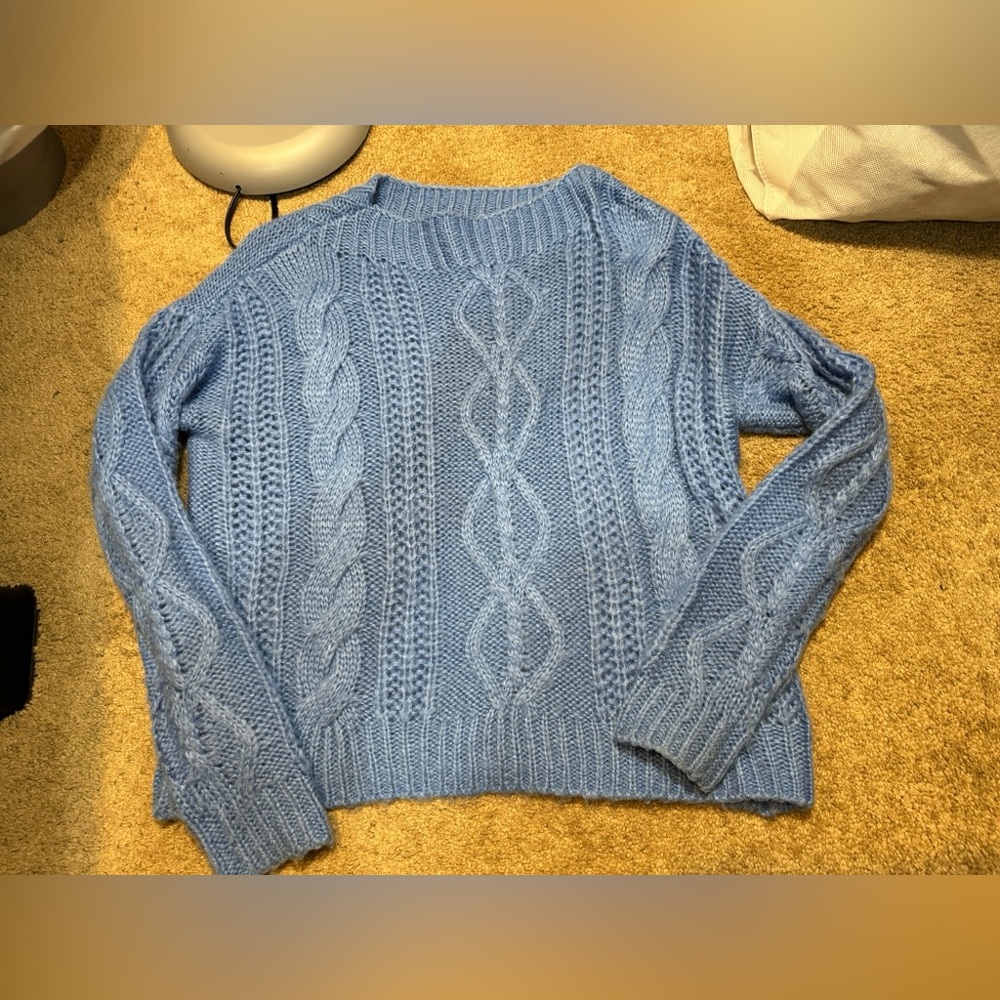 Blue knit sweater
